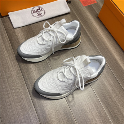 Hermes 2021 Men's Leather Sneakers,HERS0506 - 에르메스 2021 남성용 레더 스니커즈,Size(240-270),화이트