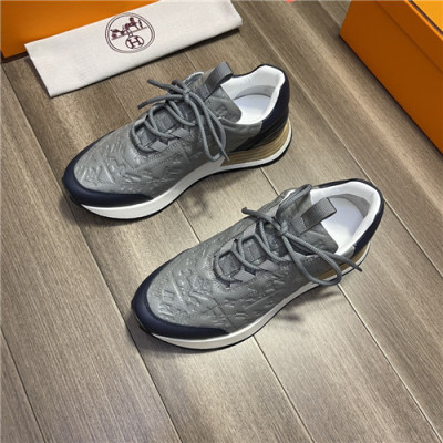 Hermes 2021 Men's Leather Sneakers,HERS0507 - 에르메스 2021 남성용 레더 스니커즈,Size(240-270),그레이