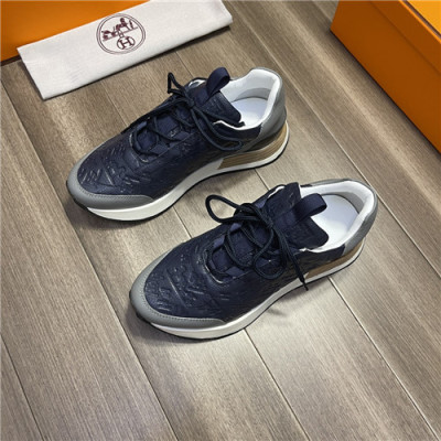 Hermes 2021 Men's Leather Sneakers,HERS0508 - 에르메스 2021 남성용 레더 스니커즈,Size(240-270),네이비