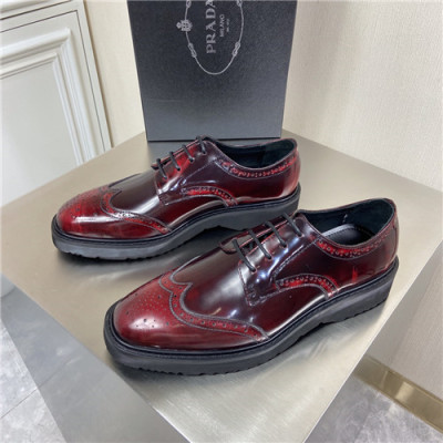 Prada 2021 Men's Leather Derby Shoes,PRAS0808 - 프라다 2021 남성용 레더 더비슈즈,Size(240-270),레드