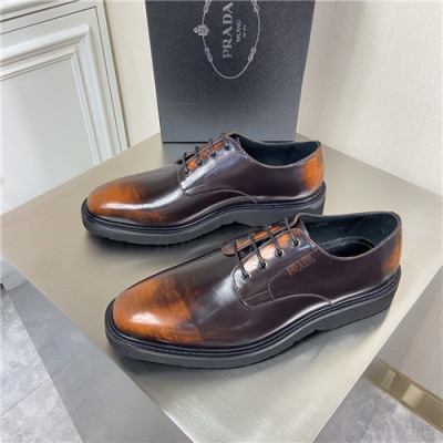 Prada 2021 Men's Leather Derby Shoes,PRAS0809 - 프라다 2021 남성용 레더 더비슈즈,Size(240-270),브라운