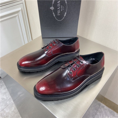 Prada 2021 Men's Leather Derby Shoes,PRAS0810 - 프라다 2021 남성용 레더 더비슈즈,Size(240-270),레드