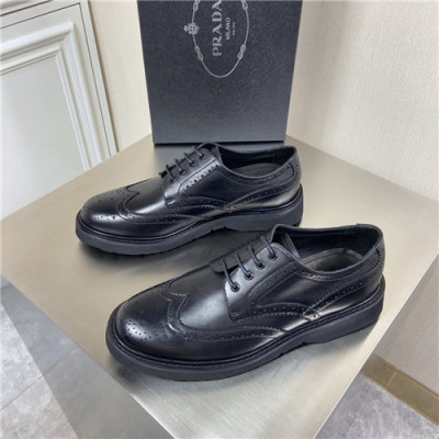 Prada 2021 Men's Leather Derby Shoes,PRAS0811 - 프라다 2021 남성용 레더 더비슈즈,Size(240-270),블랙