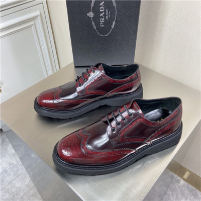 Prada 2021 Men's Leather Derby Shoes,PRAS0813 - 프라다 2021 남성용 레더 더비슈즈,Size(240-270),레드
