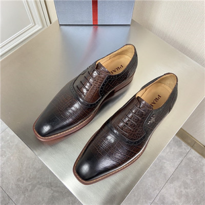 Prada 2021 Men's Leather Oxford Shoes,PRAS0815 - 프라다 2021 남성용 레더 옥스퍼드 슈즈,Size(240-270),브라운