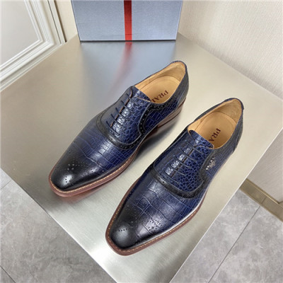 Prada 2021 Men's Leather Oxford Shoes,PRAS0816 - 프라다 2021 남성용 레더 옥스퍼드 슈즈,Size(240-270),네이비