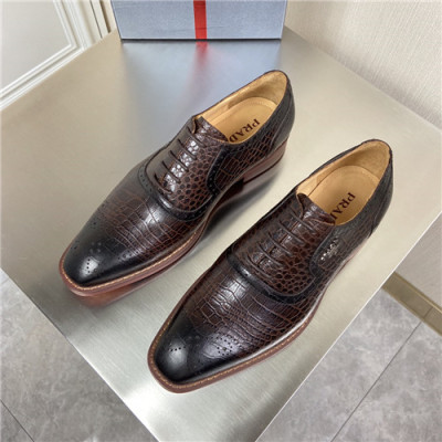 Prada 2021 Men's Leather Oxford Shoes,PRAS0817 - 프라다 2021 남성용 레더 옥스퍼드 슈즈,Size(240-270),브라운