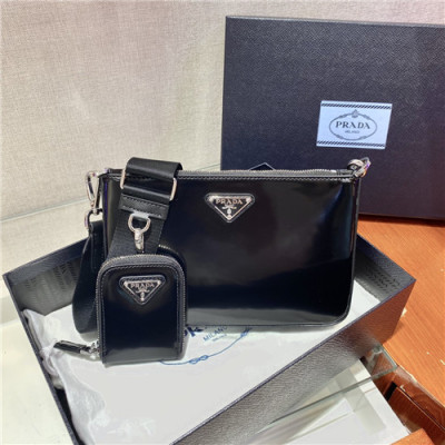 [프라다]Prada 2021 's Leather Shoulder Bag,22cm,PRAB0447 - 프라다 2021  레더 숄더백,22cm,블랙