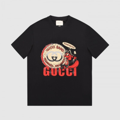 Gucci  Mm/Wm Logo Short Sleeved Tshirts Black - 구찌 2021 남/녀 로고 반팔티 Guc03912x Size(s - l) 블랙