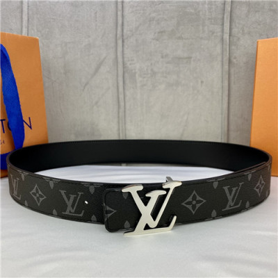 Louis Vuitton 2021 Men's Leather Belt,3.5cm,LOUBT0225 - 루이비통 2021 남성용 레더 벨트,3.5cm,블랙