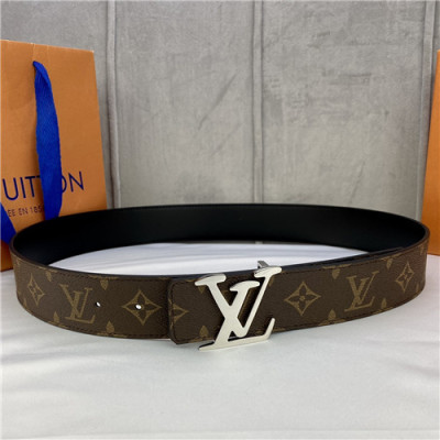 Louis Vuitton 2021 Men's Leather Belt,3.5cm,LOUBT0227 - 루이비통 2021 남성용 레더 벨트,3.5cm,브라운