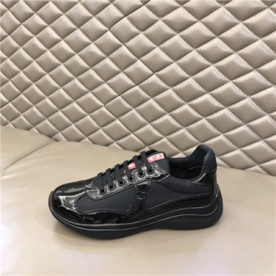 Prada 2021 Men's Leather Sneakers,PRAS0821 - 프라다 2021 남성용 레더 스니커즈,Size(240-270),블랙