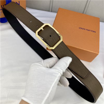 Louis Vuitton 2021 Men's Leather Belt,3.5cm,LOUBT0231 - 루이비통 2021 남성용 레더 벨트,3.5cm,카키