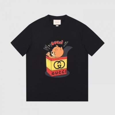 Gucci  Mm/Wm Logo Short Sleeved Tshirts Black - 구찌 2021 남/녀 로고 반팔티 Guc03926x Size(s - l) 블랙