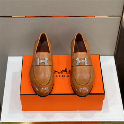 Hermes 2021 Men's Leather Loafer,HERS0528 - 에르메스 2021 남성용 레더 로퍼,Size(240-270),카멜