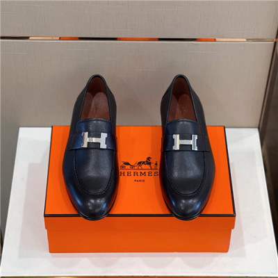 Hermes 2021 Men's Leather Loafer,HERS0532 - 에르메스 2021 남성용 레더 로퍼,Size(240-270),블랙