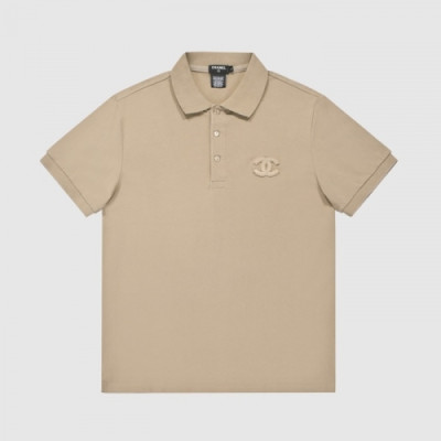 Chanel  Mm/Wm 'CC' Logo Cotton Short Sleeved Tshirts Beige - 샤넬 2021 남/녀 'CC'로고 코튼 반팔티 Cnl0747x Size(xs - xl) 베이지