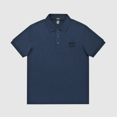 Chanel  Mm/Wm 'CC' Logo Cotton Short Sleeved Tshirts Navy - 샤넬 2021 남/녀 'CC'로고 코튼 반팔티 Cnl0748x Size(xs - xl) 네이비
