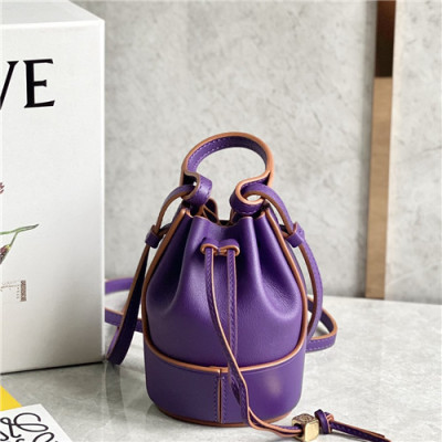 [러블리한]Loewe 2021 Women's Leather Mini Bucket Shoulder Bag,8.5cm,LOEB0547 - 로에베 2021 여성용 레더 미니 버킷 숄더백,8.5cm,퍼플