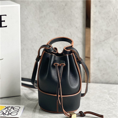 [러블리한]Loewe 2021 Women's Leather Mini Bucket Shoulder Bag,8.5cm,LOEB0548 - 로에베 2021 여성용 레더 미니 버킷 숄더백,8.5cm,블랙