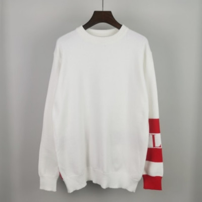 Valentino  Mens Big Logo Crew-neck Wool Sweaters White - 발렌티노 2021 남성 빅로고 크루넥 울 스웨터 Val0479x Size (s - 2xl) 화이트