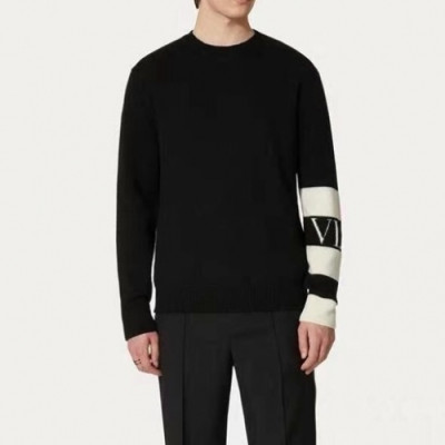 Valentino  Mens Big Logo Crew-neck Sweaters Black - 발렌티노 2021 남성 빅로고 크루넥 스웨터 Val0481x Size(s - 2xl) 블랙