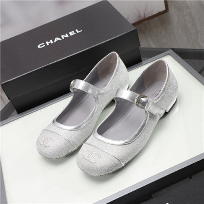 Chanel 2021 Women's Leather Flat,CHAS0658 - 샤넬 2021 여성용 레더 플렛,Size(225-250),실버