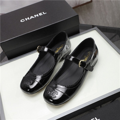 Chanel 2021 Women's Leather Flat,CHAS0659 - 샤넬 2021 여성용 레더 플렛,Size(225-250),블랙