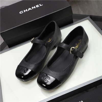 Chanel 2021 Women's Leather Flat,CHAS0660 - 샤넬 2021 여성용 레더 플렛,Size(225-250),블랙