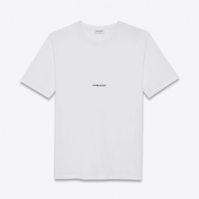 Saint Laurent  Mens Logo Cotton Short Sleeved Tshirs - 입생로랑 2021 남성 로고 코튼 반팔티 Ysl0119x Size(s - l) 화이트