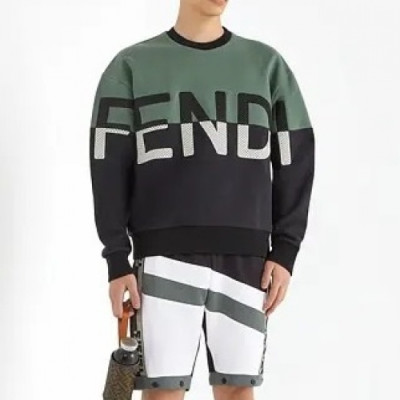 Fendi  Mens Logo Crew-neck Cotton Tshirts Black - 펜디 2021 남성 몬스터 크루넥 코튼 긴팔티 Fen01014x Size(s - xl) 블랙