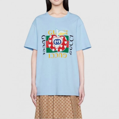 [매장판]Gucci 2021 Mm/Wm Logo Short Sleeved Tshirts Blue - 구찌 2021 남/녀 로고 반팔티 Guc03965x Size(s - l) 블루