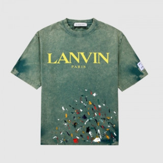 LANVIN  Mm/Wm Logo Short Sleeved Tshirts Green - 랑방 2021 남/녀 로고 반팔티 Lan001x Size(s - xl) 그린