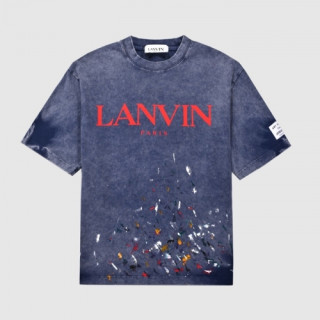 LANVIN  Mm/Wm Logo Short Sleeved Tshirts Blue - 랑방 2021 남/녀 로고 반팔티 Lan003x Size(s - xl) 블루