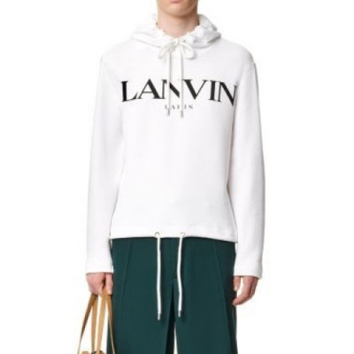 LANVIN Unisex Tshirts White - 랑방 2021 남/녀 로고 후드티 - Lan05x 