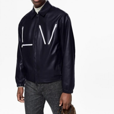 Louis vuitton  Mens Logo Leather Jackets - 루이비통 2021 남성 로고 가죽 자켓 Lou03532x Size(m - 3xl) 블랙