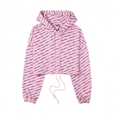 Miumiu  Ladies Casual Hoodie Pink - 미우미우 2021 여성 캐쥬얼 후드티 Miu0224x Size(s - l) 핑크