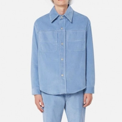 Ami  Mens Logo Casual Cotton Shirts Blue - 아미 2021 남성 로고 캐쥬얼 코튼 셔츠Ami0179x Size(s - xl) 블루