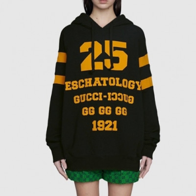 Gucci  Mm/wm Logo Casual Oversize Cotton Hoodie Black - 구찌 2021 남/녀 로고 캐쥬얼 오버사이즈 코튼 후드티 Guc03981x Size(xs - l) 블랙