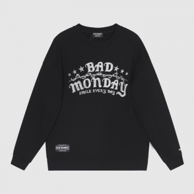 BAD MONDAY   Mm/Wm Logo Oversize Cotton Thirts Black - BAN MONDAY 2021 남/녀 로고 오버사이즈 코튼 맨투맨 Bad0022x Size(xs - l) 블랙