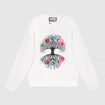 Gucci  Mm/Wm Logo Crew-neck Cotton Tshirts White - 구찌 2021 남/녀 로고 코튼 크루넥 코튼 긴팔티 Guc03989x Size(s - l) 화이트