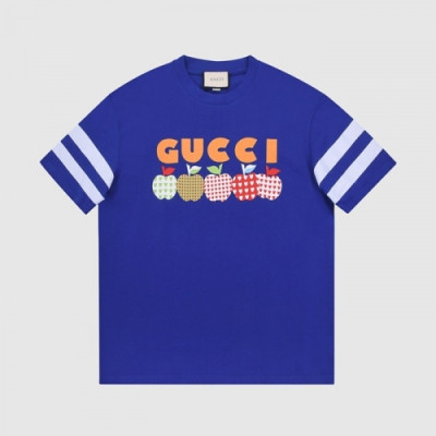 Gucci  Mm/Wm Logo Short Sleeved Tshirts Blue - 구찌 2021 남/녀 로고 반팔티 Guc04001x Size(xs - l) 블루