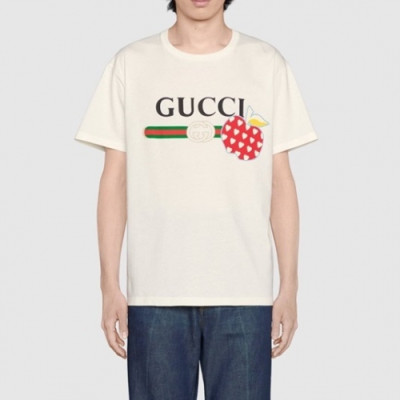 Gucci  Mm/Wm Logo Short Sleeved Tshirts White - 구찌 2021 남/녀 로고 반팔티 Guc04004x Size(xs - xl) 화이트