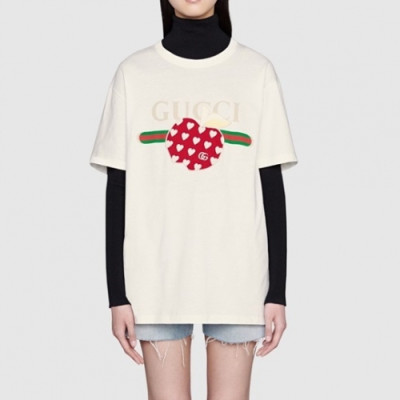 Gucci  Mm/Wm Logo Short Sleeved Tshirts White - 구찌 2021 남/녀 로고 반팔티 Guc04005x Size(xs - l) 화이트