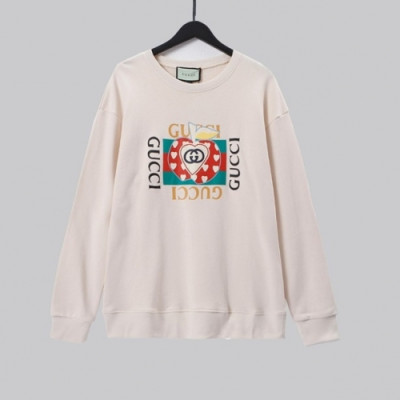 Gucci  Mm/Wm Logo Crew-neck Cotton Tshirts Ivory  - 구찌 2021 남/녀 로고 코튼 크루넥 코튼 긴팔티 Guc04019x Size(xs - l) 아이보리