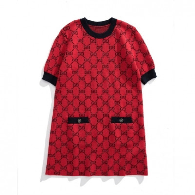 Gucci  Ladies Luxury Cotton One-pieces Red - 구찌 2021 여성 럭셔리 코튼 원피스 Guc04068x Size(s - l) 레드