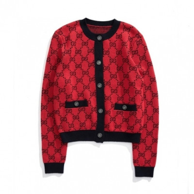Gucci  Womens Trendy V-neck Cardigan Red - 구찌 2021 여성 트렌디 브이넥 가디건 Guc03872x Size(s - l) 레드
