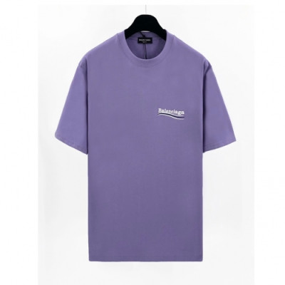 Balenciaga  Mm/Wm Logo Cotton Short Sleeved Tshirts Purple - 발렌시아가 2021 남/녀 로고 코튼 반팔티 Bal01187x Size(xs - m) 퍼플