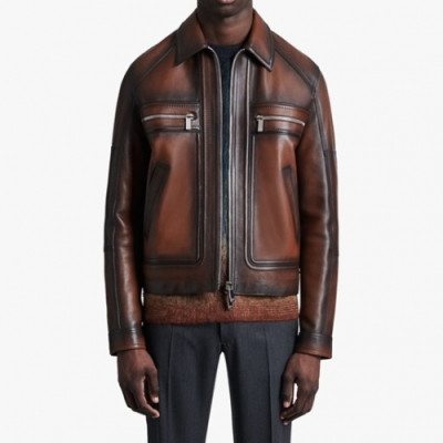 Berluti  Mens Casual Leather Jackets Brown - 벨루티 2021 남성 캐쥬얼 가죽 자켓 Ber0044x Size(m - 2xl) 브라운
