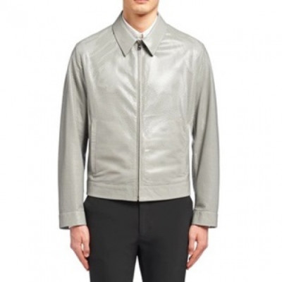 Prada  Mens Logo Casual Leather Jacket Gray - 프라다 2020 남성 로고 캐쥬얼 가죽 자켓 Pra04088x Size(m - 2xl) 그레이